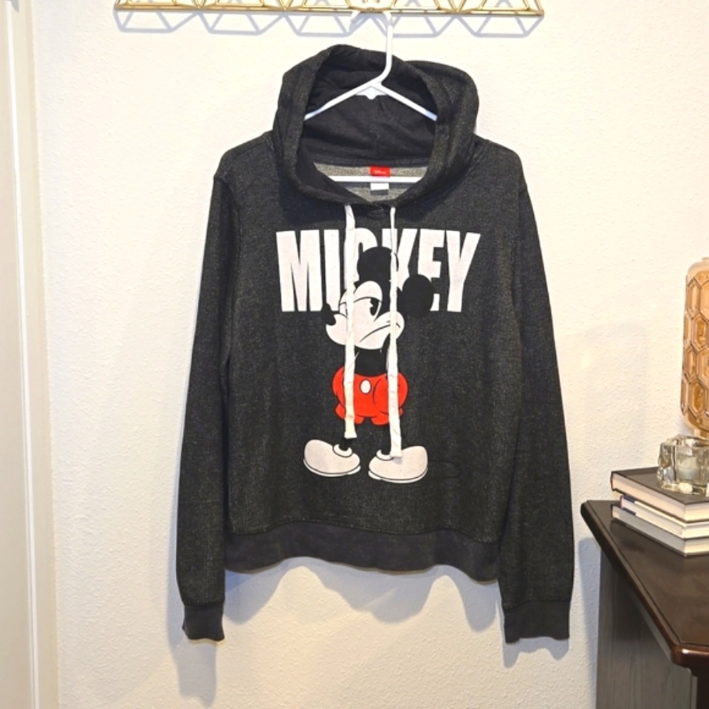 Cool Bad Disney Mickey Mouse Hoodie XL Gray Black